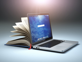 Clinical and Education Resources - book and laptop back to back
